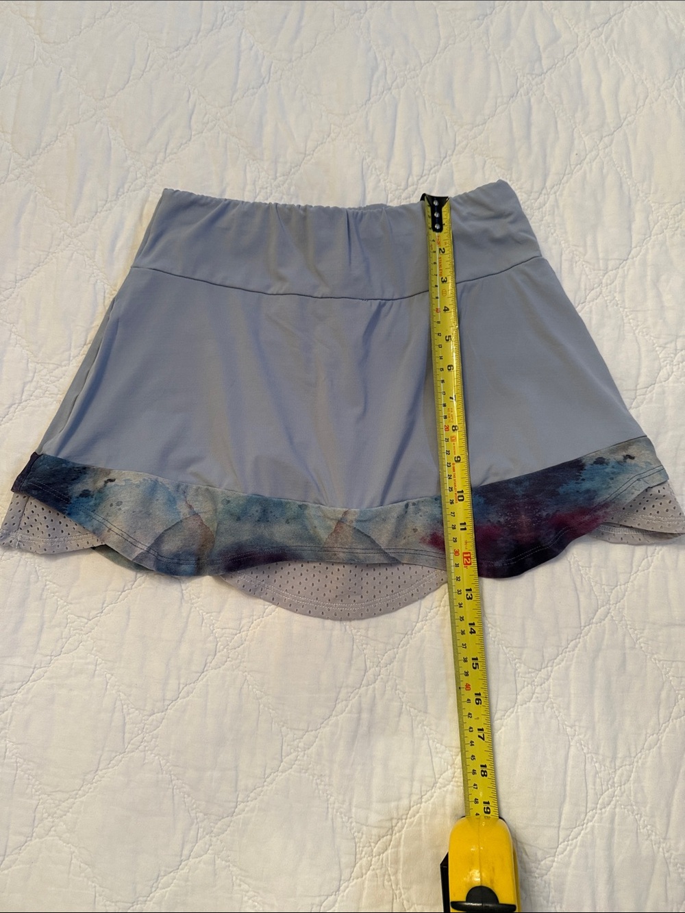 Two Piece BlueFish Light Gray/Blue Athletic Top with and 12 Inch Skort.